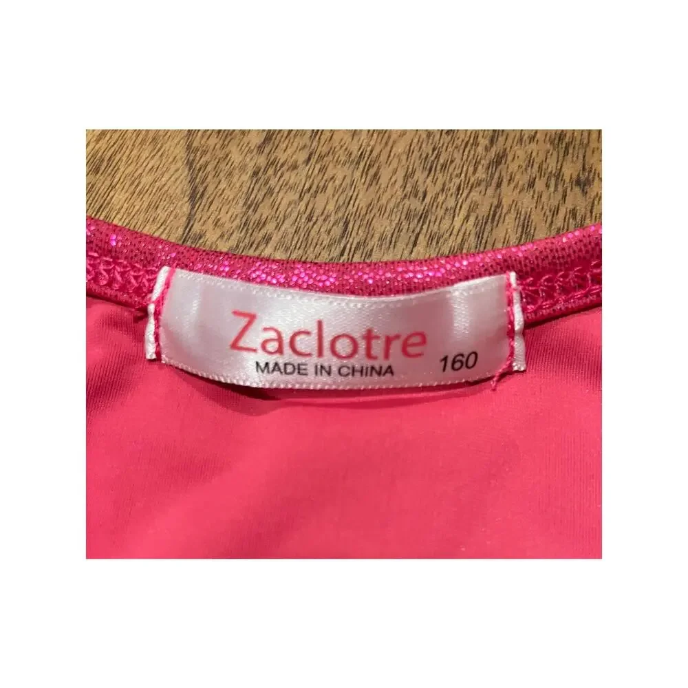 Girls Gymnastics‎ Leotards Lot Zaclotre Metallic Star & Purple Rhinestone Sz 160